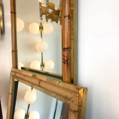 Mirror brass bamboo 1970