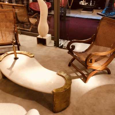 marble and brass coffee table