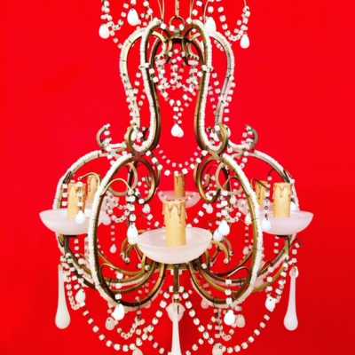 white opaline chandelier white candlestick
