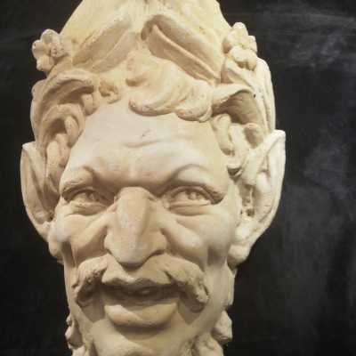 Plaster fauna head