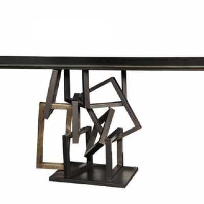 Console in bronze model ring by Christine Rouviere.