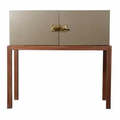 Cabinet in Laquer and wood feet mahogany model Chris by Christine Rouviere.