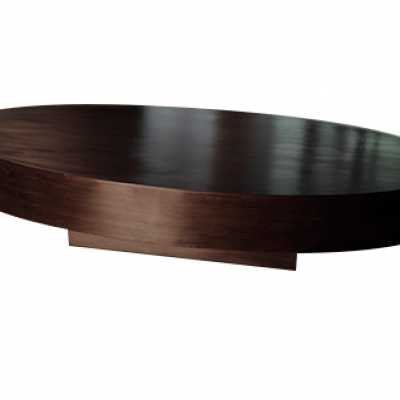 Center table in bronze brown patina model Oval