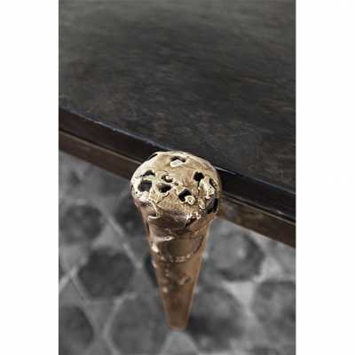 Center table in bronze and slate top model Roma