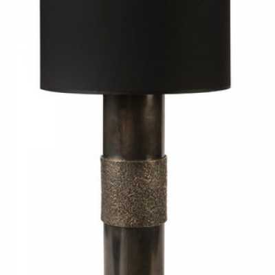 Pair of table lamps in bronze ring engraved model Cyl GD by Christine Rouviere.