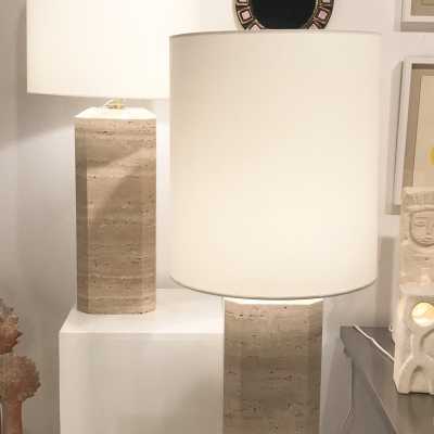 Travertine lamps.