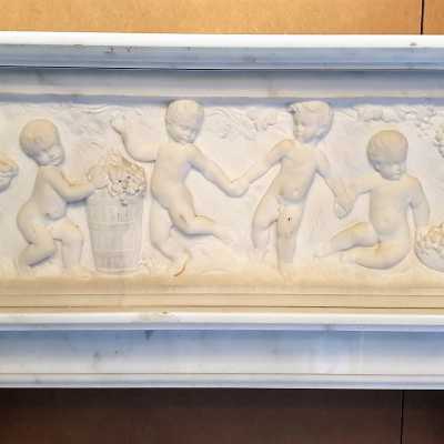 Carrara marble fireplace, Adam and Eve