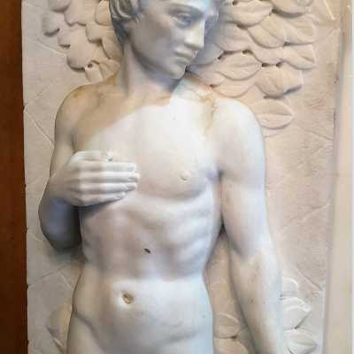 Carrara marble fireplace, Adam and Eve