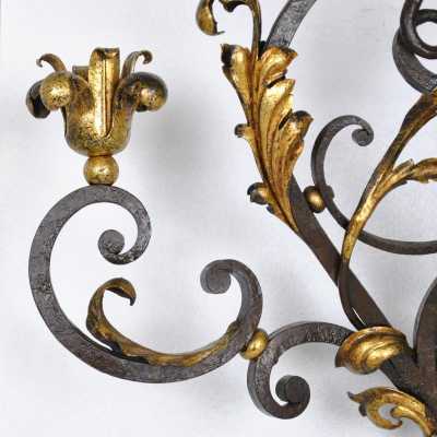 Pair of wrought iron sconces