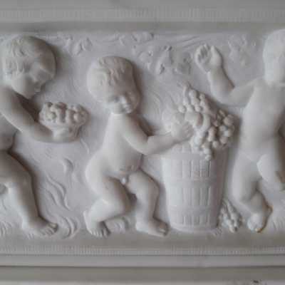 Carrara marble fireplace, Adam and Eve
