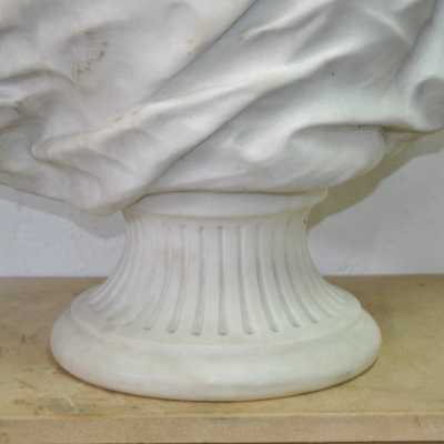 Marble woman bust, signed Boucher