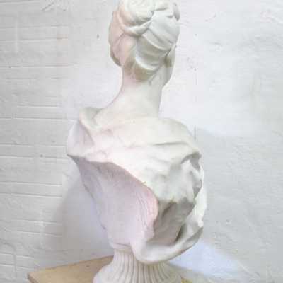 Marble woman bust, signed Boucher