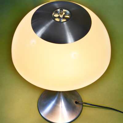 Brushed aluminum and perspex lamp, 1970s