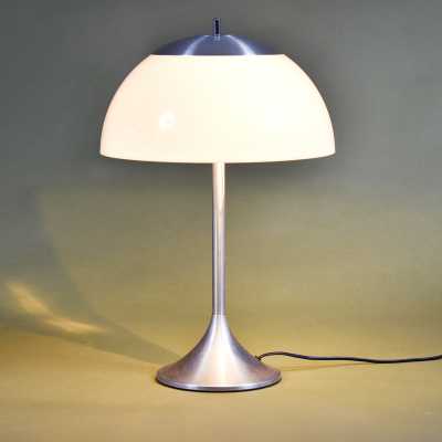 Brushed aluminum and perspex lamp, 1970s
