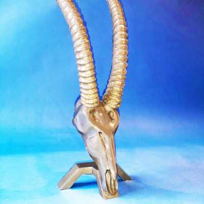 Dikran chromed bronze antelope head