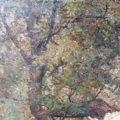 Oil on canvas Cows 19th century