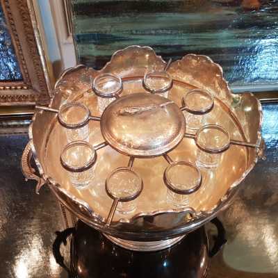 Sturgeon And Glasses Caviar Services 20th century
