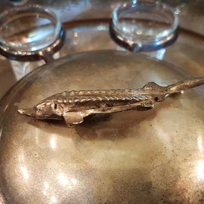Sturgeon And Glasses Caviar Services 20th century