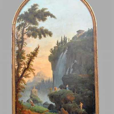 Oils on canvas Rome and Tivoli 19th century