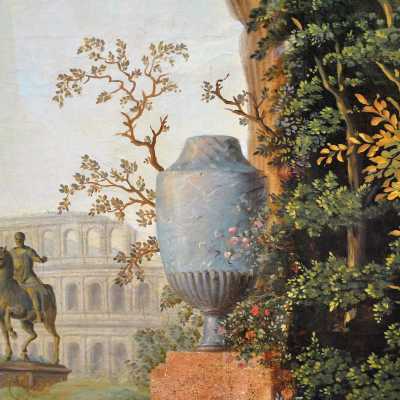 Oils on canvas Rome and Tivoli 19th century