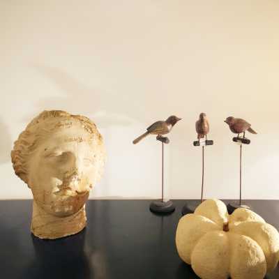 Head in plaster inspired from Ancient Art