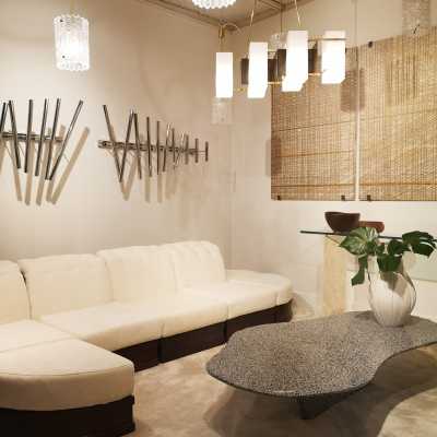 Mahogany sofa by Luciano Frigerio