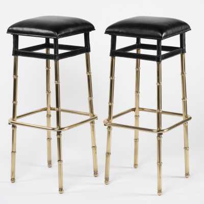 Adnet Pair of Bar Stools