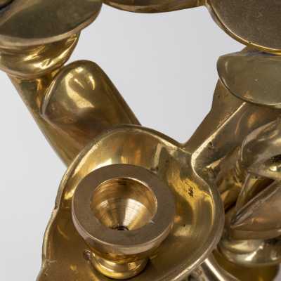 Arman Pair of Bronze Spoon Candlesticks