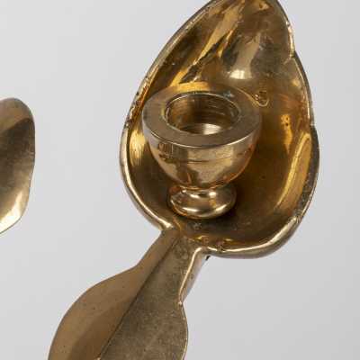 Arman Pair of Bronze Spoon Candlesticks