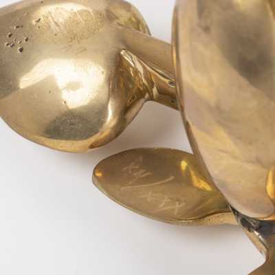 Arman Pair of Bronze Spoon Candlesticks