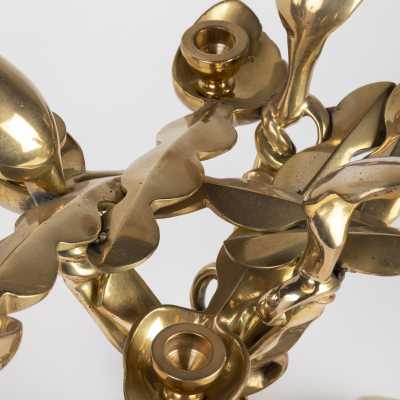 Arman Pair of Bronze Spoon Candlesticks