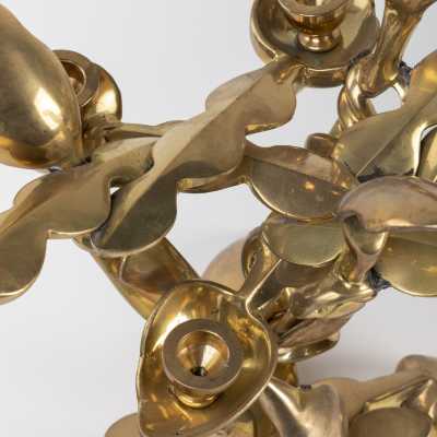 Arman Pair of Bronze Spoon Candlesticks