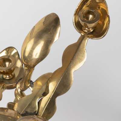 Arman Pair of Bronze Spoon Candlesticks