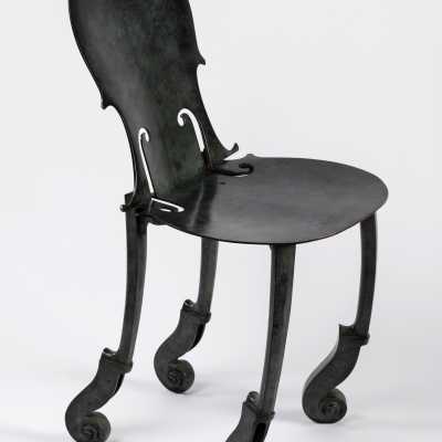 Cello chair Arman bronze Bocquel.