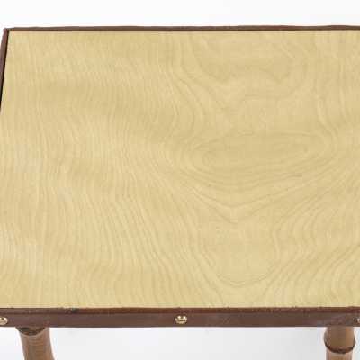 table Jacques Adnet leather bamboo