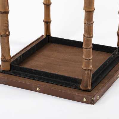 table Jacques Adnet leather bamboo