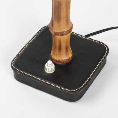 Adnet lamp bamboo leather 5