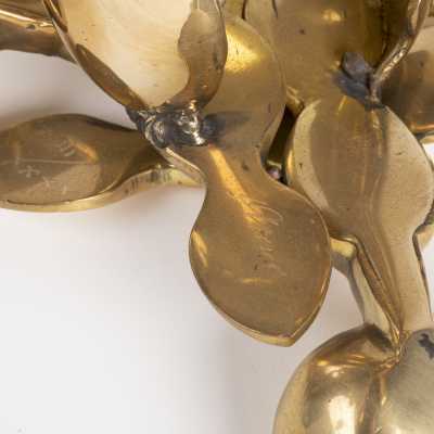 Arman Pair of Bronze Spoon Candlesticks