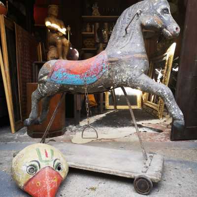 Wood and papier-mâché horse, late 18th century - early 19th century
