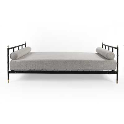 Jacques Adnet Black leather Daybed 