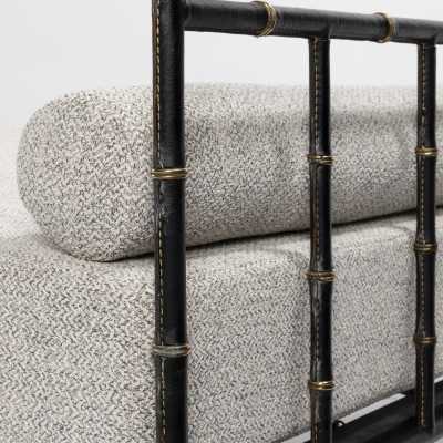 Jacques Adnet Black Leather Daybed Lit