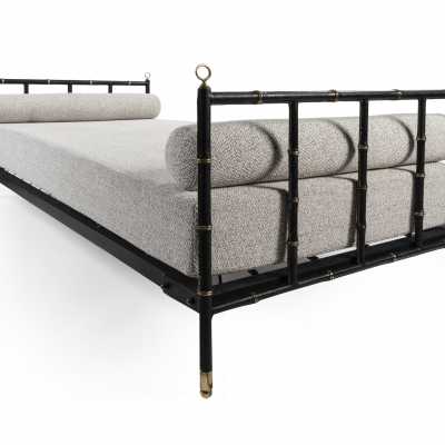 Jacques Adnet Black Leather Daybed Lit