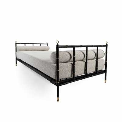 Jacques Adnet Black Leather Daybed Lit