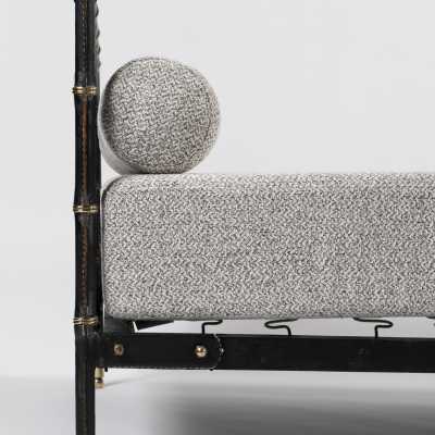 Jacques Adnet Black Leather Daybed Lit