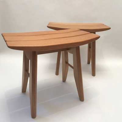 Oak stools by Guillerme and Chambron. Your Home Editor.
