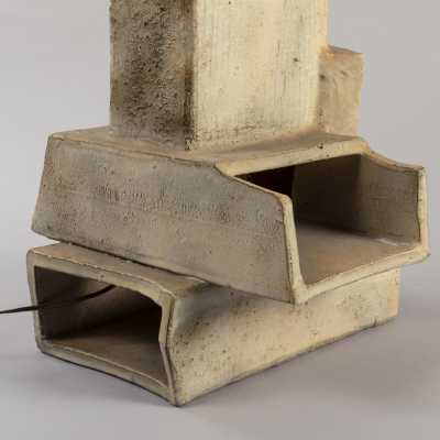 Large ceramic lamp by Marius Bessone, Vallauris. Glazed stoneware. 1960.