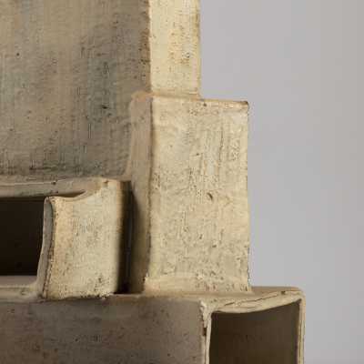 Large ceramic lamp by Marius Bessone, Vallauris. Glazed stoneware. 1960.
