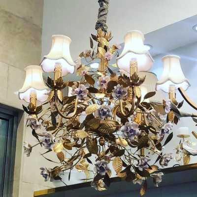 chandelier golden iron gold porcelain chandelier