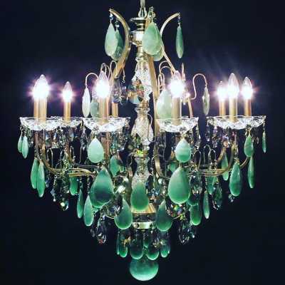 opaline chandelier green green chandelier light lamp