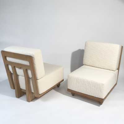Guillerme et Chambron - lounge chair - oak - vintage -
